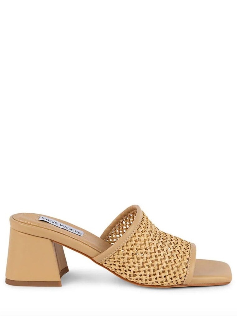 Steve Madden Natural Raffia Block Heel Mules